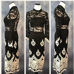 Alexis Women's Black Beata Lace Midi Dress S